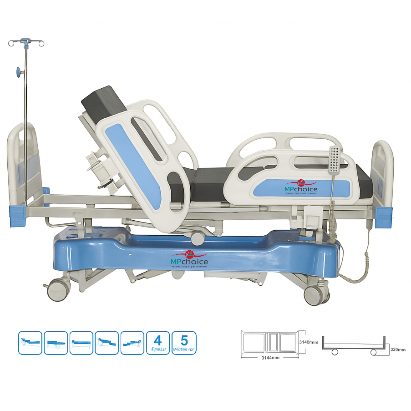 Five Functions Electric ICU Bed MP